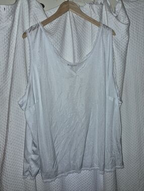 Comfortchoice White Lace Trimmed Women's V-Neck Camisole Tank Top Size 5X